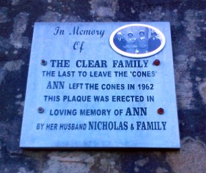 Ann Clear's cottage plaque
